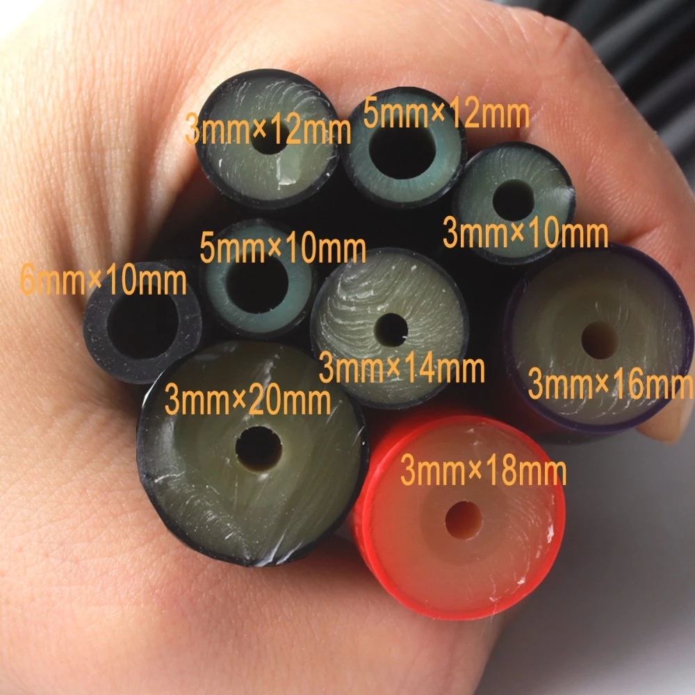 Schwarze Farbe 3 mm * 16 mm Latex-Speerfischen-Tauchgummischlauch für Harpune