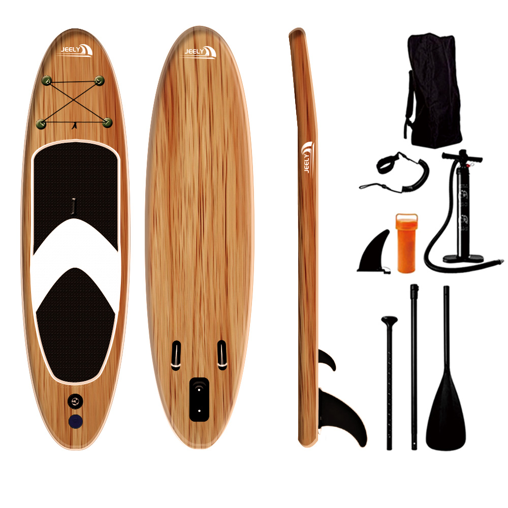 Jeely Wood Style PVC Paddle Board Aufblasbares Surfbrett